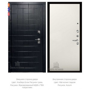 Дверь входная взломостойкая Сенатор ПЛЮС ALBERO BLACK, цвет альберо блэк рисунок грань