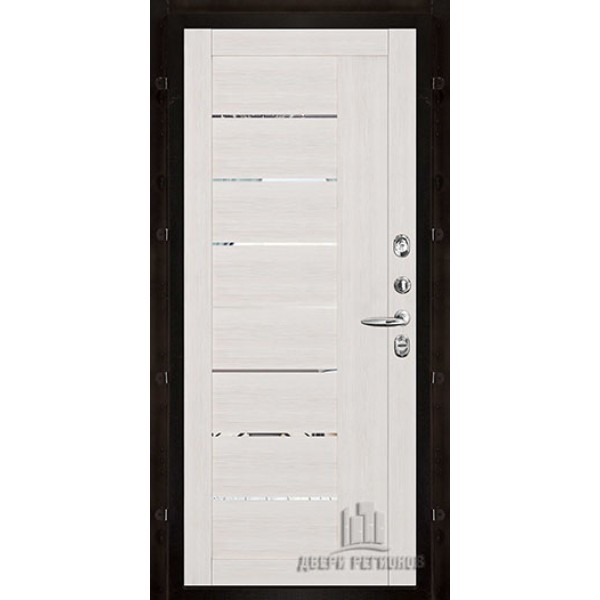 Дверь входная уличная Норд 2, цвет коричневый муар, панель - light 2127 цвет бьянка soft